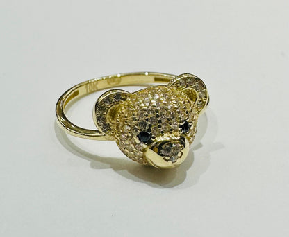 10K GOLD TEDDY BEAR RING 3.7 gm