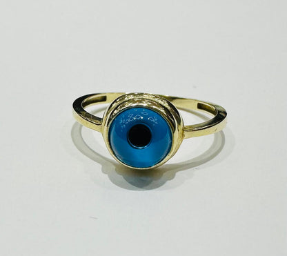 10K GOLD EVIL EYE DAINTY RING