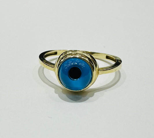 10K GOLD EVIL EYE DAINTY RING