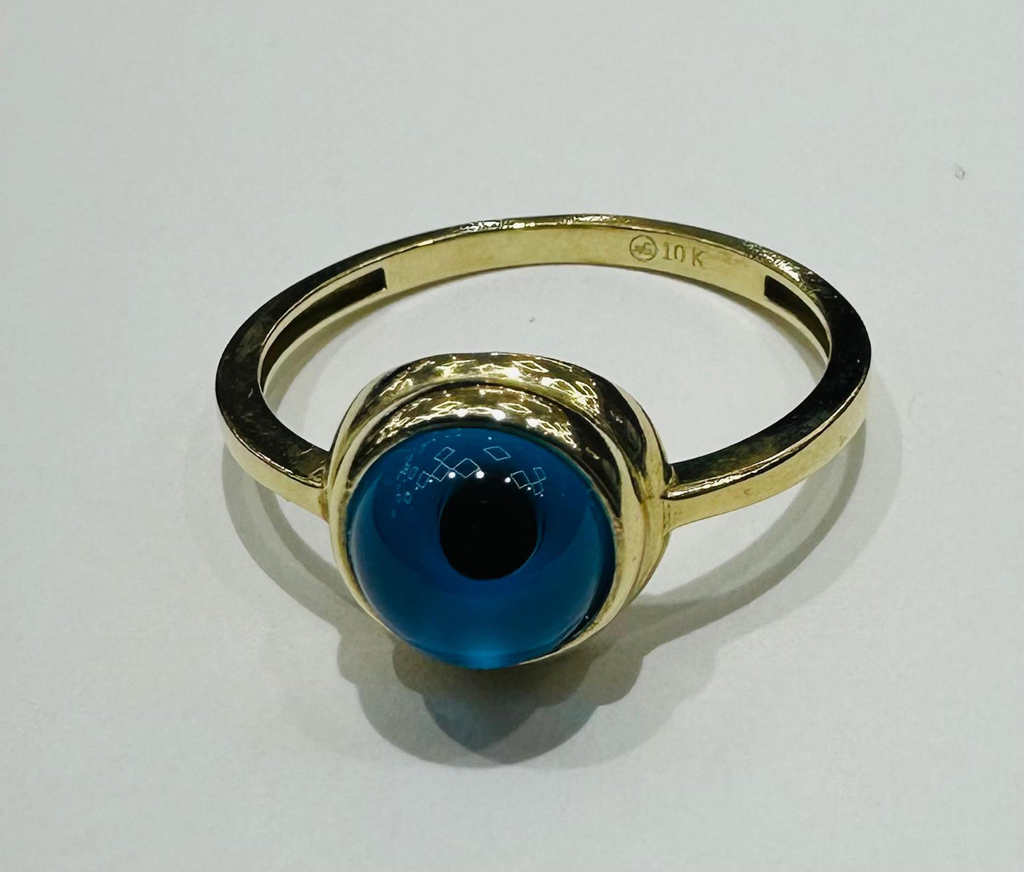 10K GOLD EVIL EYE DAINTY RING