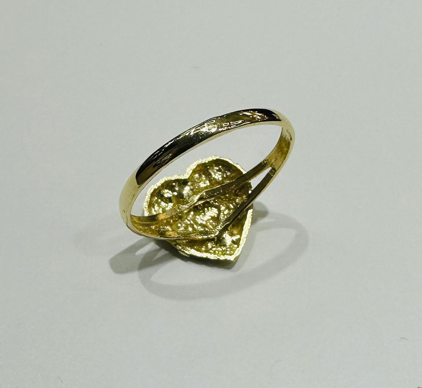 10K GOLD NUGGET HEART RING, 1.8gm