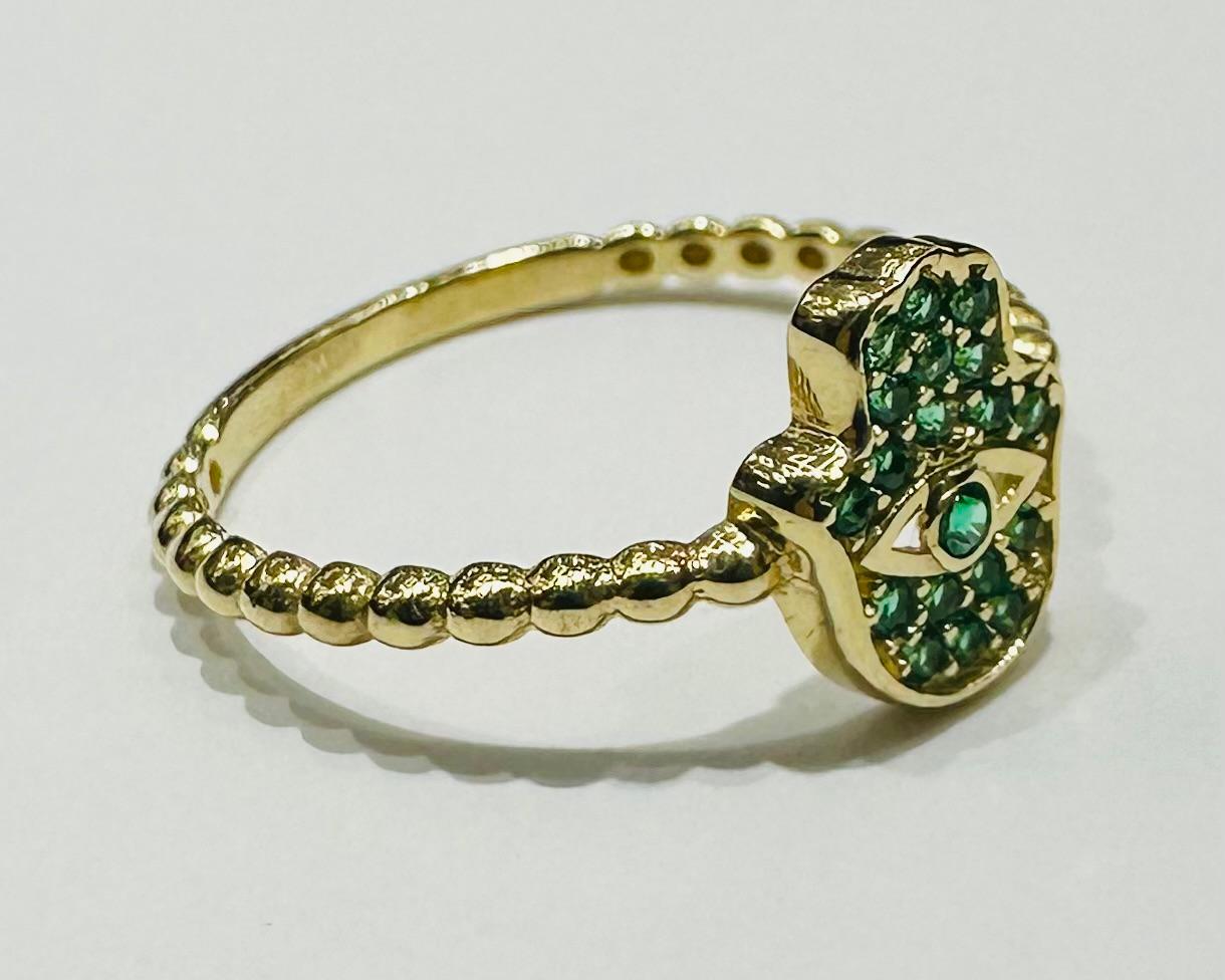 10K GOLD HAMSA RING- 1.2gm