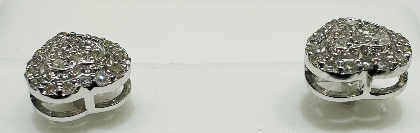 10K WHITE GOLD NATURAL DIAMOND EARRINGS