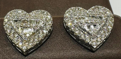 10K WHITE GOLD NATURAL DIAMOND EARRINGS