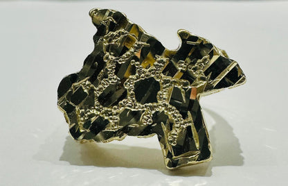10K GOLD TEXAS NUGGET RING, WEIGHT: 6.2gm