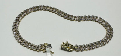 10K GOLD  NATURAL DIAMOND BRACELET 2CT, 8" 16.8gm