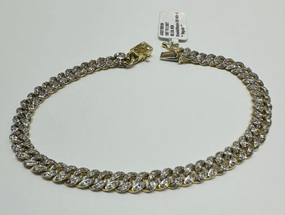 10K GOLD  NATURAL DIAMOND BRACELET 2CT, 8" 16.8gm