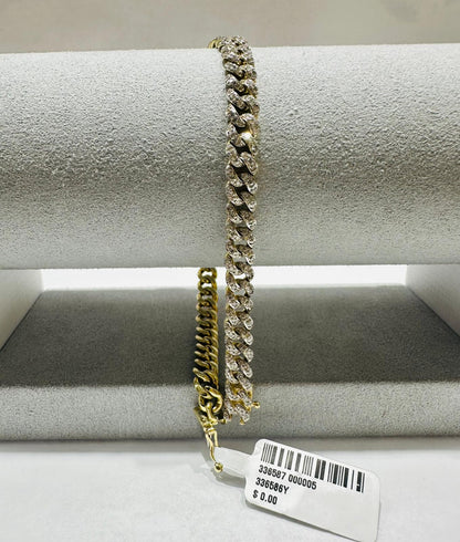 10K GOLD  NATURAL DIAMOND BRACELET 2CT, 8" 16.8gm