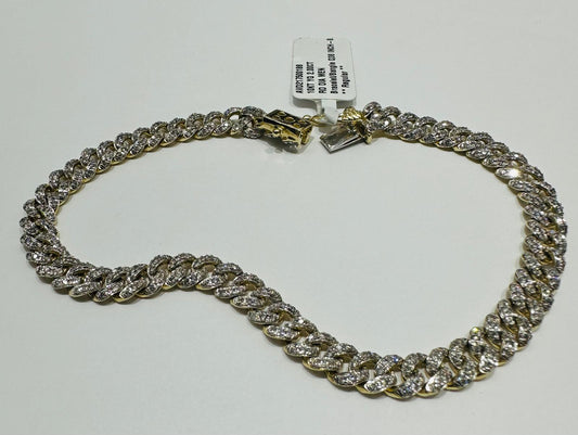 10K GOLD  NATURAL DIAMOND BRACELET 2CT, 8" 16.8gm