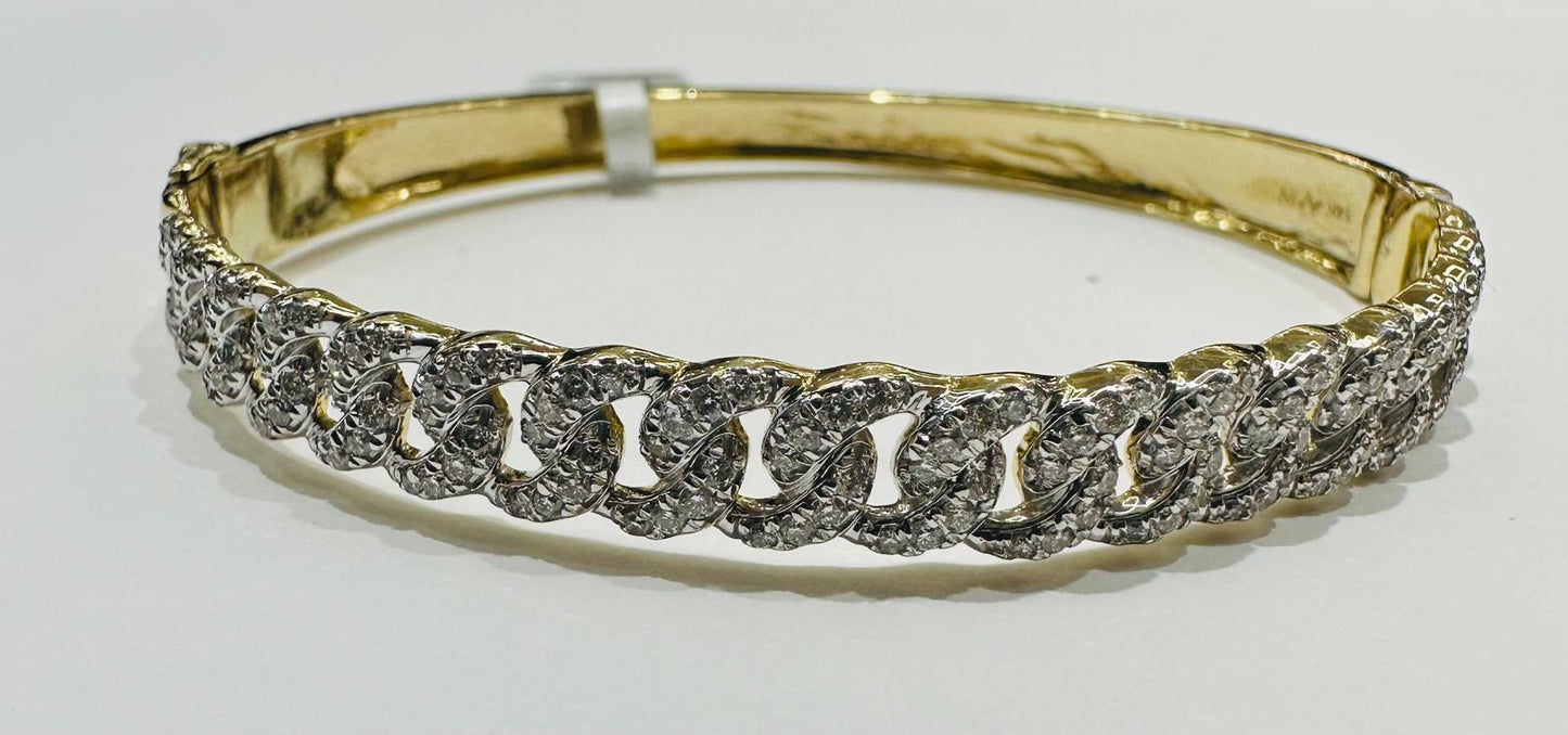 14K GOLD NATURAL DIAMOND BRACELET 1CT