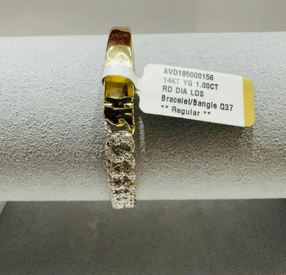14K GOLD NATURAL DIAMOND BRACELET 1CT