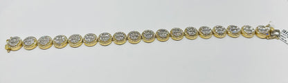 10K GOLD NATURAL DIAMOND BRACELET 6.25CT,  8.5"  32.6gm