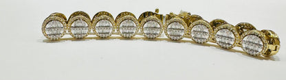10K GOLD NATURAL DIAMOND BRACELET 6.25CT,  8.5"  32.6gm