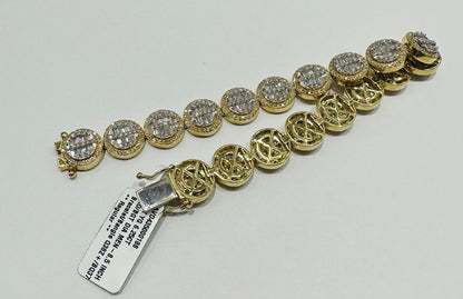 10K GOLD NATURAL DIAMOND BRACELET 6.25CT,  8.5"  32.6gm