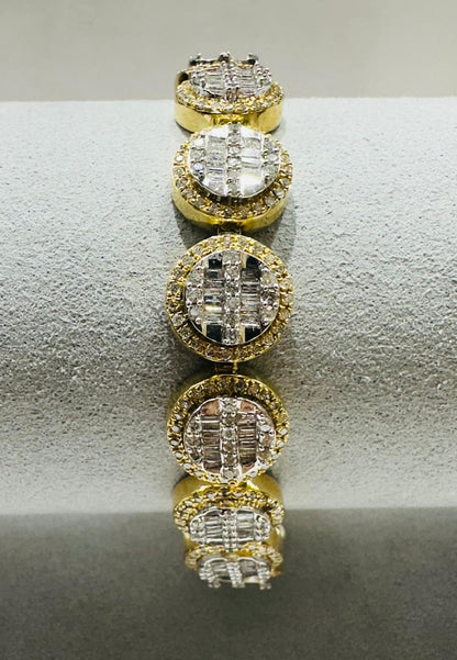 10K GOLD NATURAL DIAMOND BRACELET 6.25CT,  8.5"  32.6gm