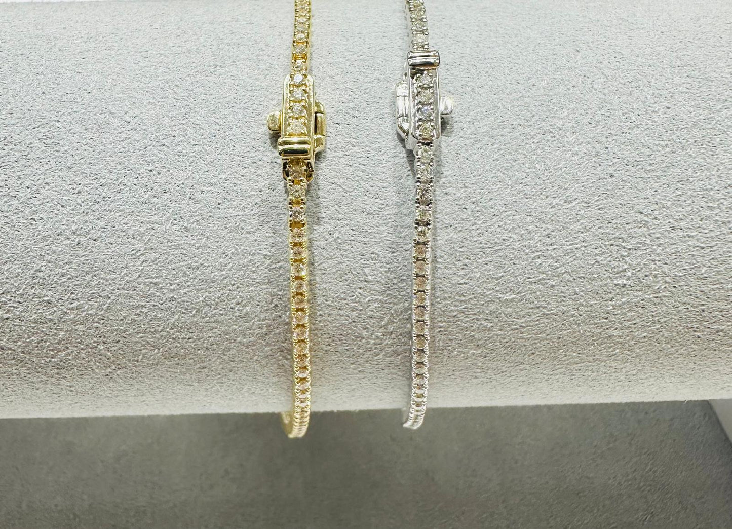 14K YELLOW GOLD & WHITE GOLD NATURAL DIAMOND BRACELET 1CT,  4.68gm (999/each)