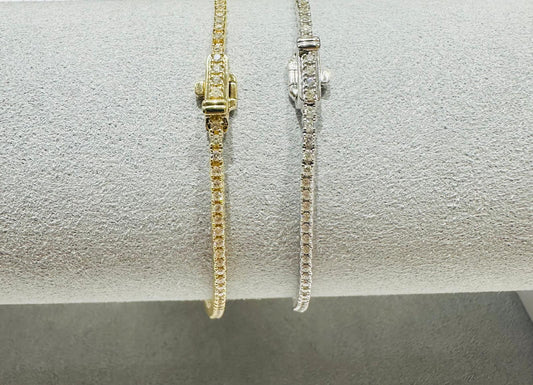14K YELLOW GOLD & WHITE GOLD NATURAL DIAMOND BRACELET 1CT,  4.68gm (999/each)