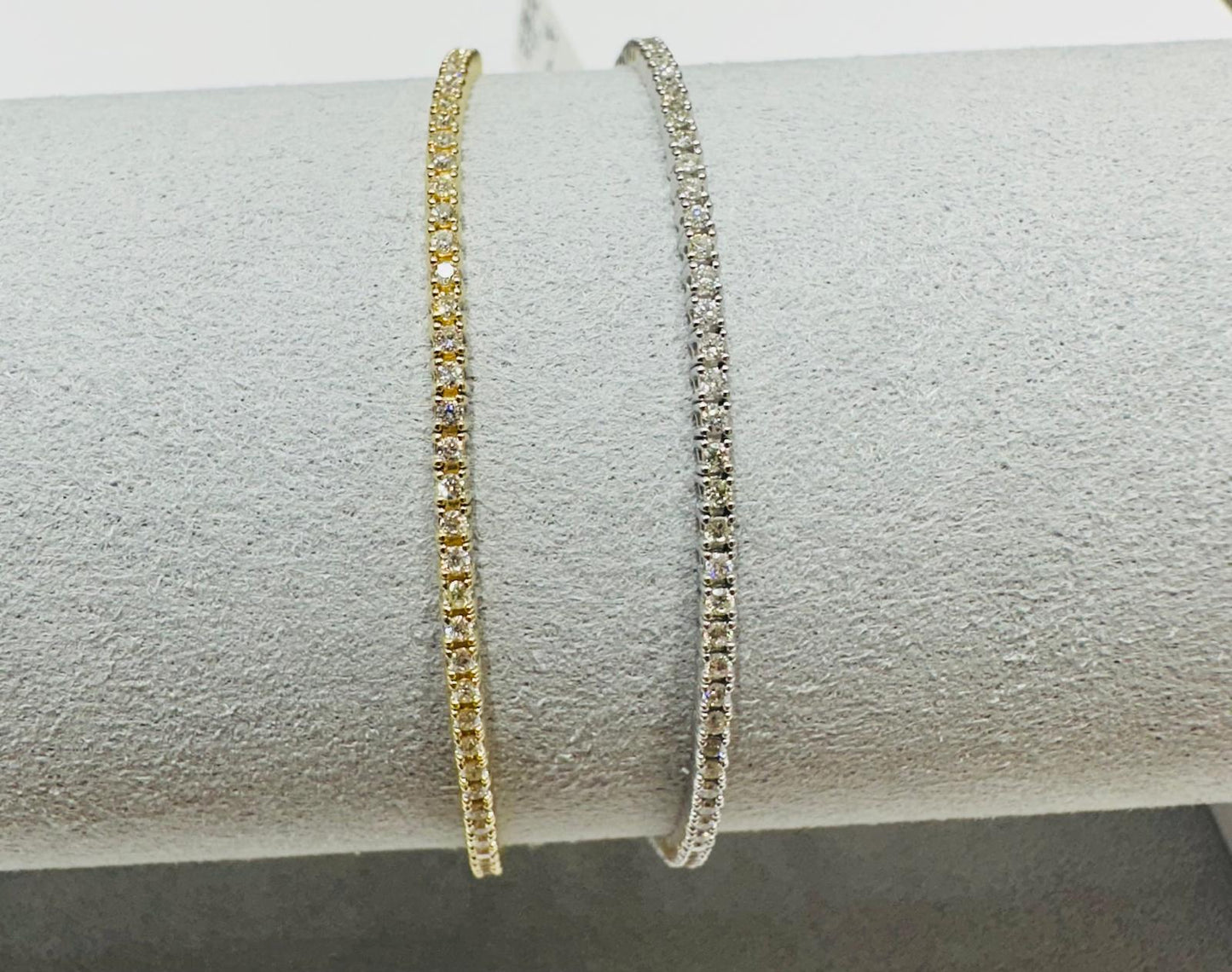 14K YELLOW GOLD & WHITE GOLD NATURAL DIAMOND BRACELET 1CT,  4.68gm (999/each)