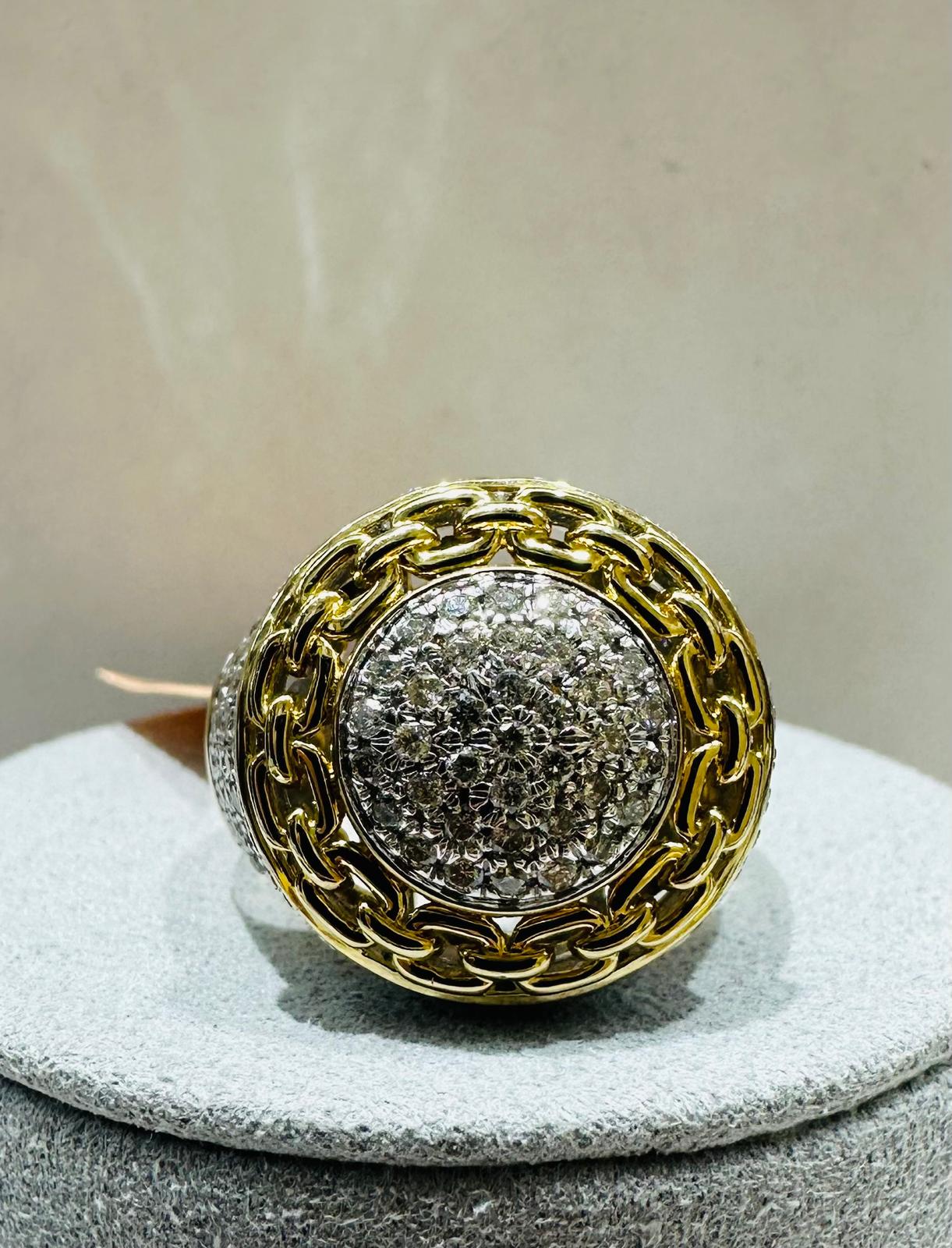 10K YELLOW GOLD NATURAL DIAMOND RING 1.50CT, SIZE-10, 7.7gm