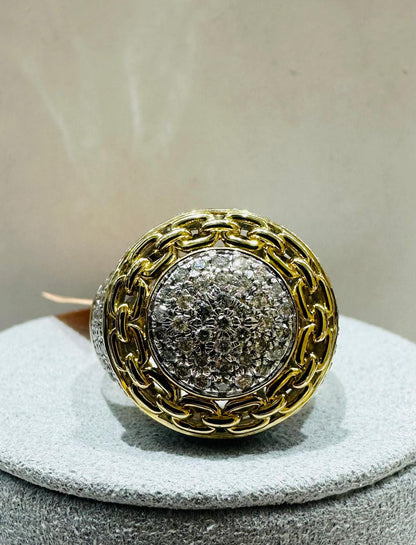 10K YELLOW GOLD NATURAL DIAMOND RING 1.50CT, SIZE-10, 7.7gm