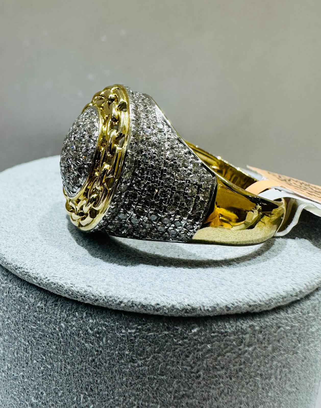 10K YELLOW GOLD NATURAL DIAMOND RING 1.50CT, SIZE-10, 7.7gm