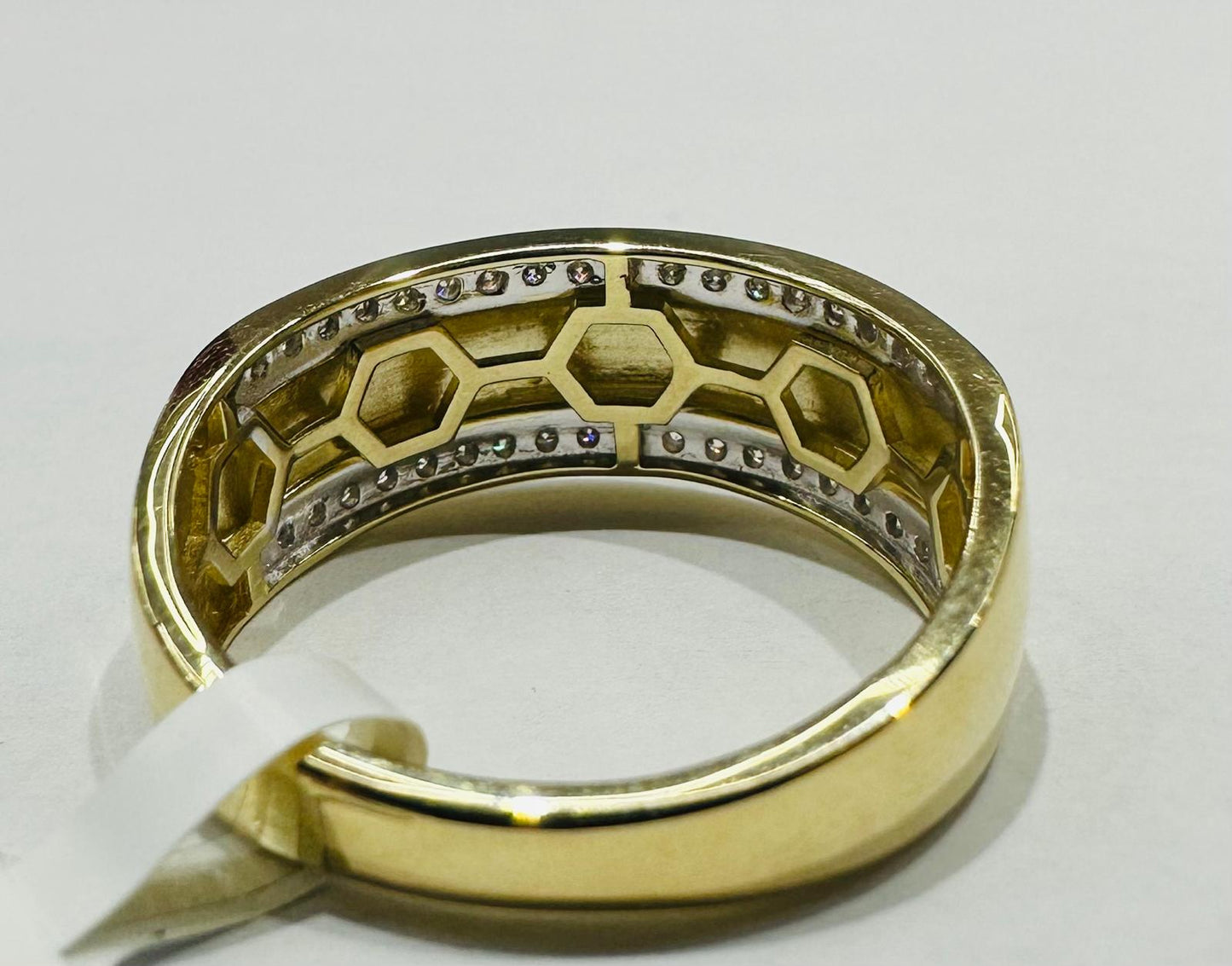 10K YELLOW GOLD NATURAL DIAMOND MENS RING 0.35CT, SIZE-9.5, 5.1gm