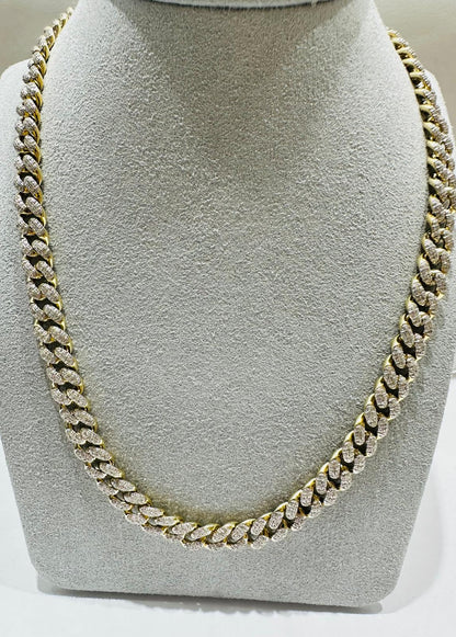 10K YELLOW GOLD NATURAL DIAMOND NECKLACE  2.50CT, 53.5gm