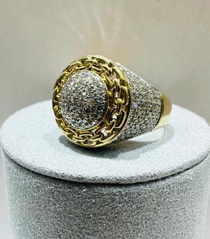 10K YELLOW GOLD NATURAL DIAMOND RING 1.50CT, SIZE-10, 7.7gm