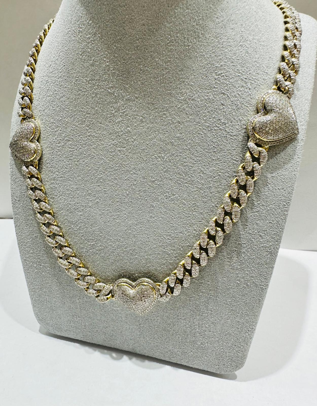 10K YELLOW GOLD NATURAL DIAMOND NECKLACE  2.90CT, 40.0gm