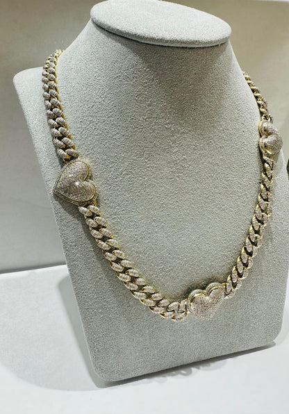 10K YELLOW GOLD NATURAL DIAMOND NECKLACE  2.90CT, 40.0gm