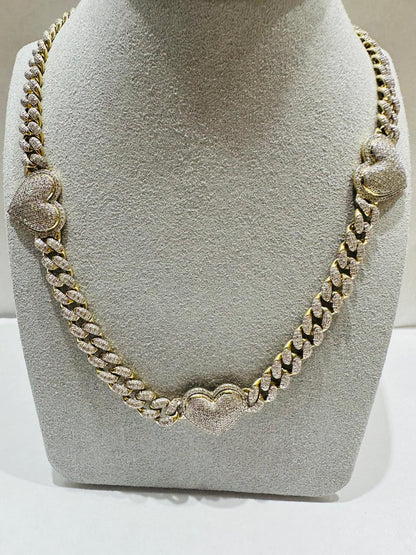 10K YELLOW GOLD NATURAL DIAMOND NECKLACE  2.90CT, 40.0gm