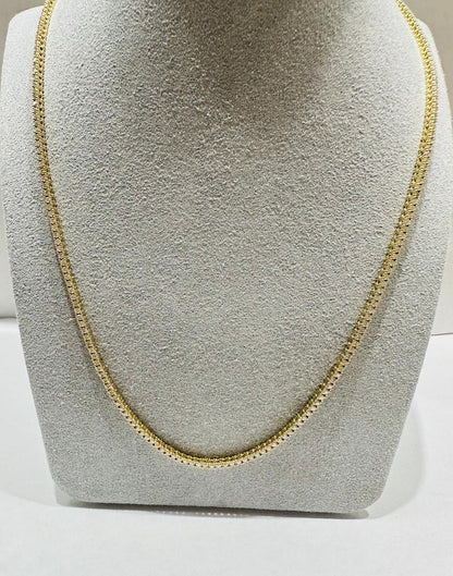 14K YELLOW GOLD NATURAL DIAMOND NECKLACE  3.52CT, 15.0gm