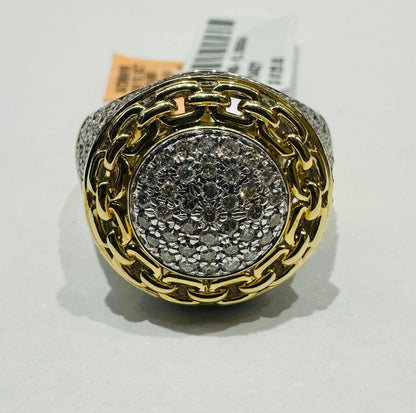 10K YELLOW GOLD NATURAL DIAMOND RING 1.50CT, SIZE-10, 7.7gm