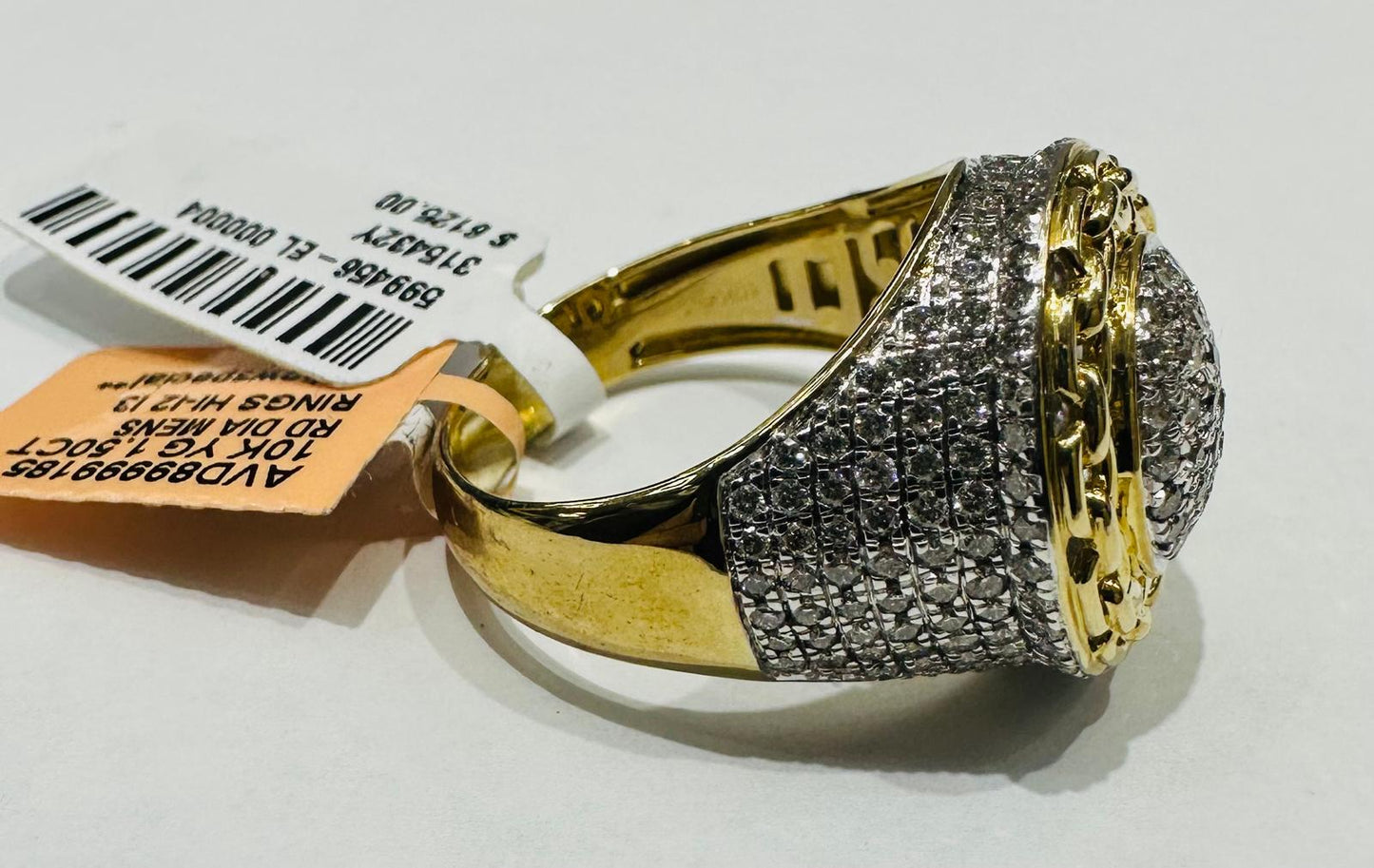 10K YELLOW GOLD NATURAL DIAMOND RING 1.50CT, SIZE-10, 7.7gm