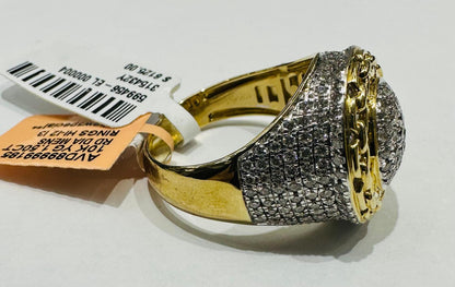 10K YELLOW GOLD NATURAL DIAMOND RING 1.50CT, SIZE-10, 7.7gm