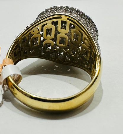 10K YELLOW GOLD NATURAL DIAMOND RING 1.50CT, SIZE-10, 7.7gm