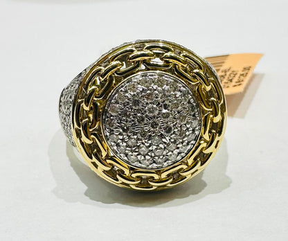 10K YELLOW GOLD NATURAL DIAMOND RING 1.50CT, SIZE-10, 7.7gm