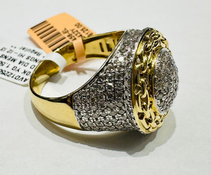 10K YELLOW GOLD NATURAL DIAMOND RING 1.50CT, SIZE-10, 7.7gm