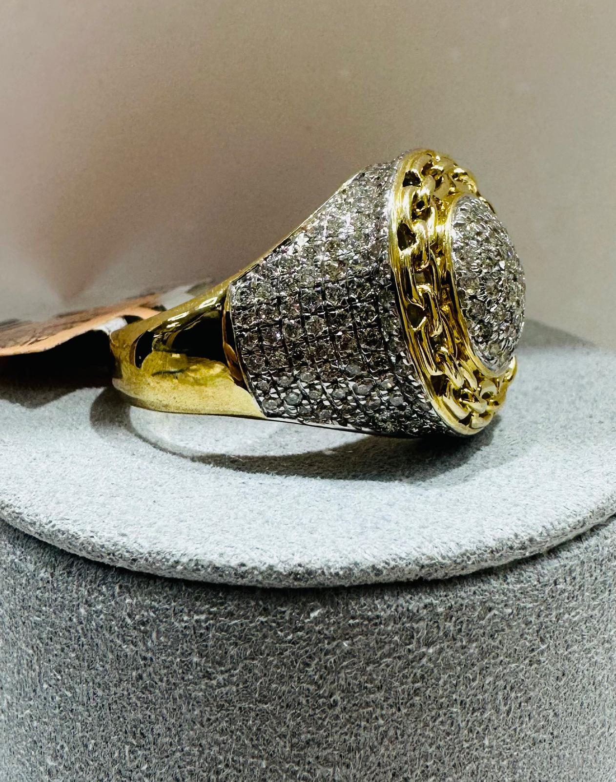 10K YELLOW GOLD NATURAL DIAMOND RING 1.50CT, SIZE-10, 7.7gm