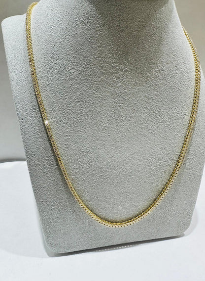 14K YELLOW GOLD NATURAL DIAMOND NECKLACE  3.52CT, 15.0gm