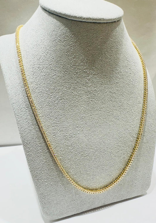 14K YELLOW GOLD NATURAL DIAMOND NECKLACE  3.52CT, 15.0gm