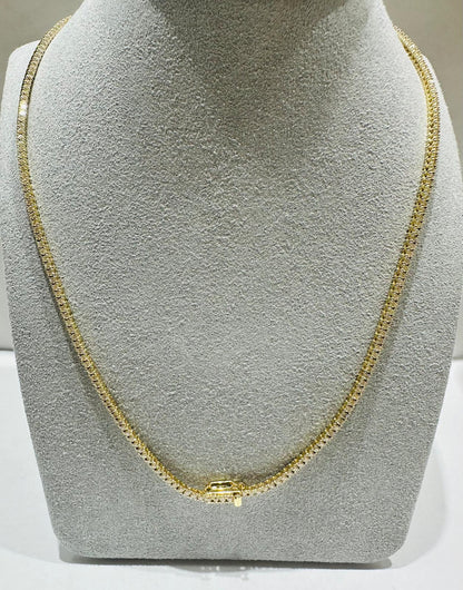 14K YELLOW GOLD NATURAL DIAMOND NECKLACE  3.52CT, 15.0gm
