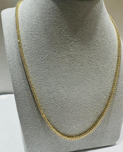 14K YELLOW GOLD NATURAL DIAMOND NECKLACE  3.52CT, 15.0gm