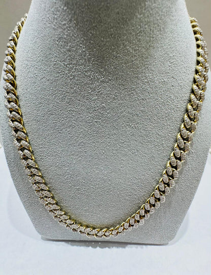 10K YELLOW GOLD NATURAL DIAMOND NECKLACE  2.50CT, 53.5gm