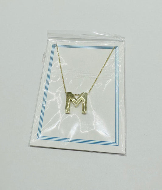 14K PENDANT SET WITH INITIAL LETTER "M"