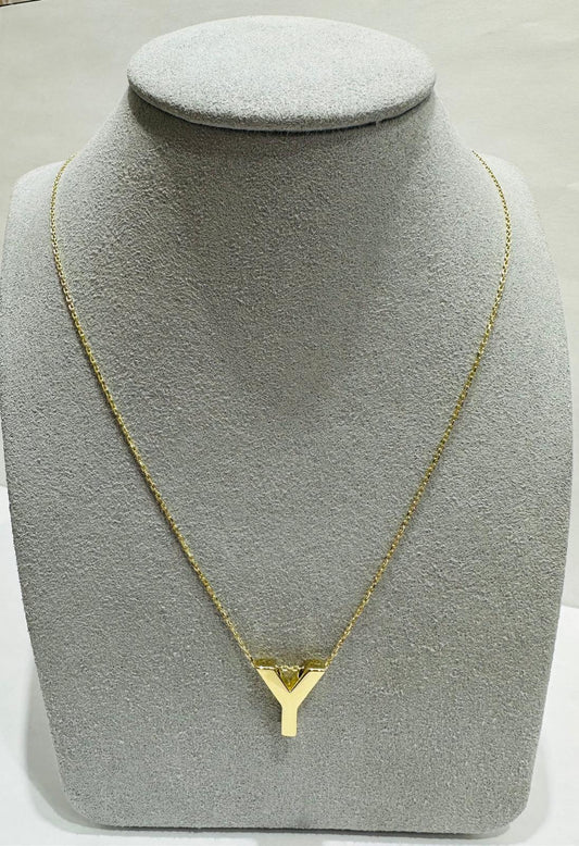 14K PENDANT SET WITH INITIAL LETTER "Y"