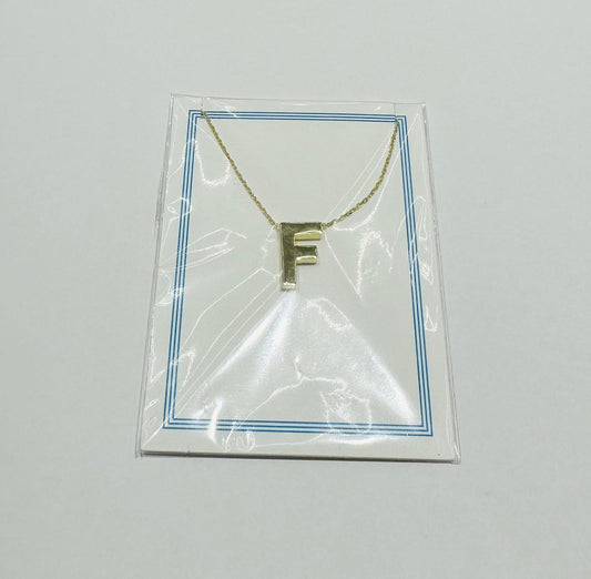 14K PENDANT SET WITH INITIAL LETTER "F"