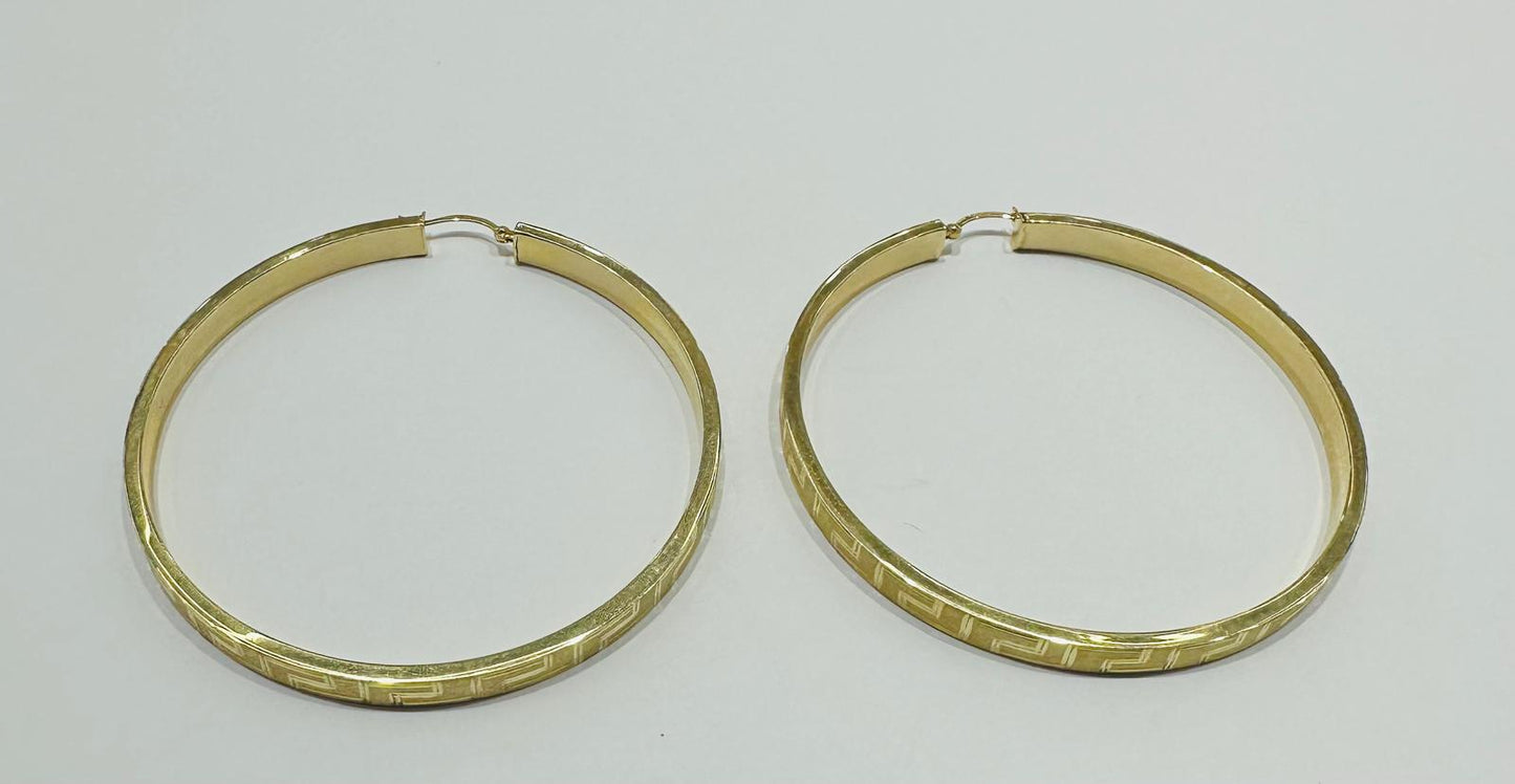 10K GOLD ROUND SHAPED HOOP EARRINGS, WEIGHT: 6.4gm