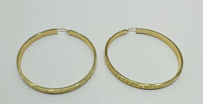 10K GOLD ROUND SHAPED HOOP EARRINGS, WEIGHT: 6.4gm