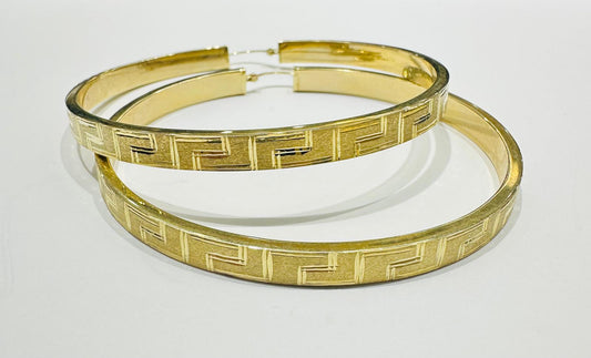 10K GOLD ROUND SHAPED HOOP EARRINGS, WEIGHT: 6.4gm